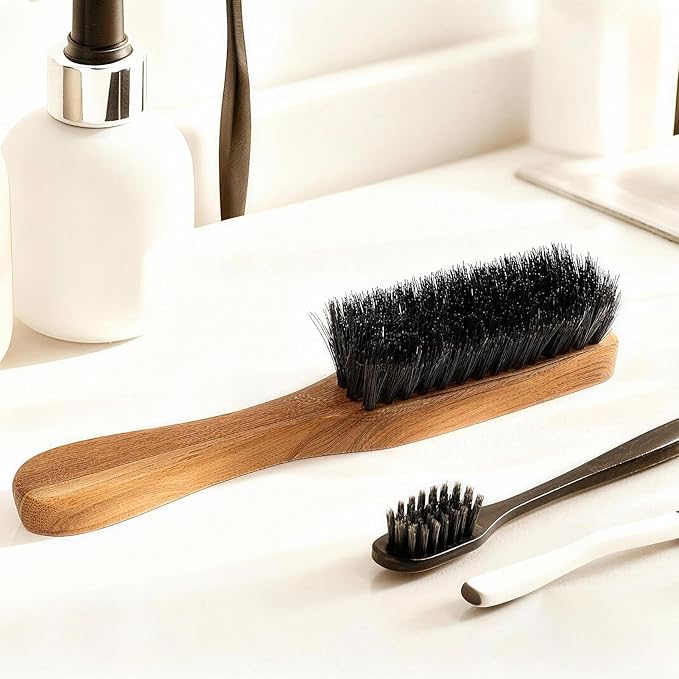 Menesia Boar Bristle Beard & Mustache Brush, Small Size