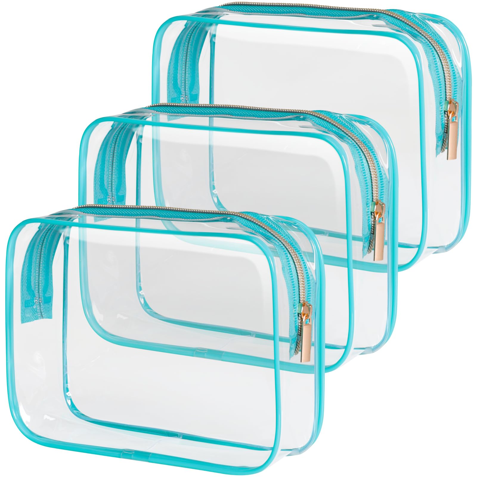 PACKISM Clear Makeup Bag for Travel - TSA Approved Toiletry Bag, Green