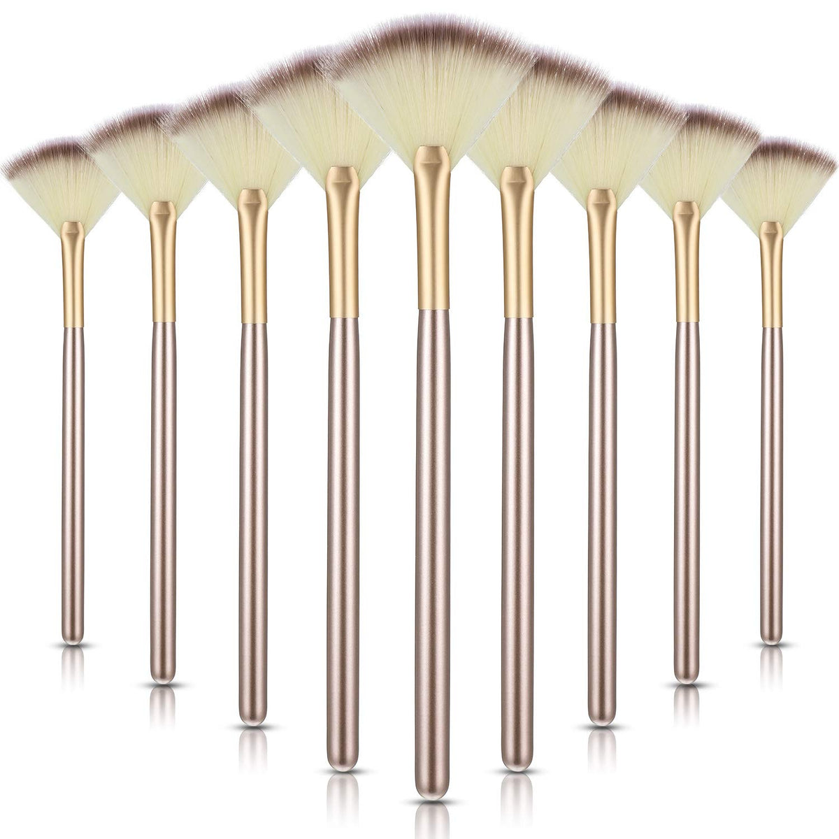 Maitys 9 Pieces Facial Fan Mask Brushes, Brown