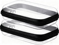 2 PCS Black Small Clear Hard Shell Zipper Case for Snacks & Cosmetic Tools