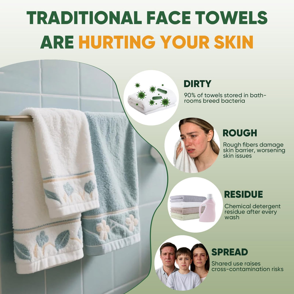 Face Towels Disposable, 5 * 10 Travel Pack, Double-Sided Facial Towelettes
