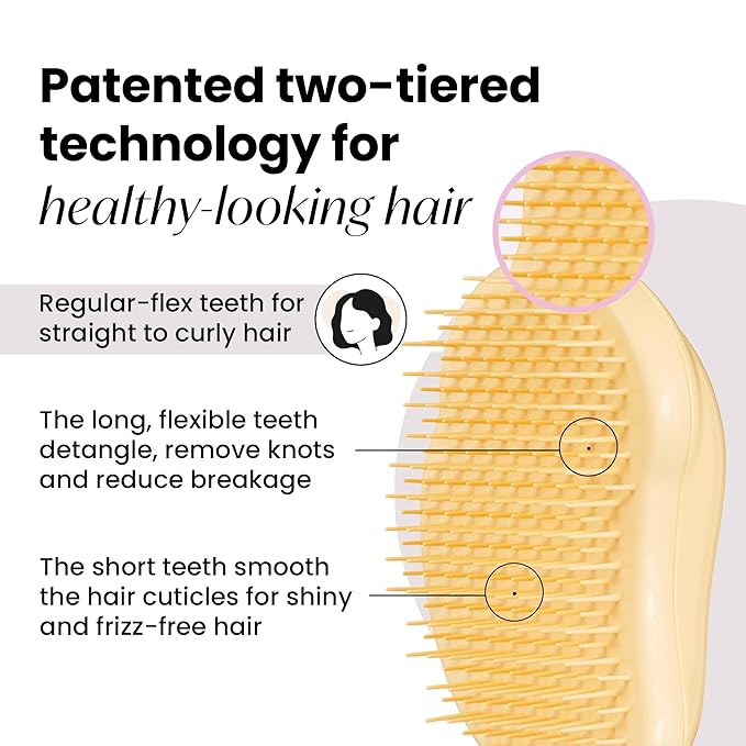 Tangle Teezer Original Detangler Mini Hair Brush, Buttercup Yellow