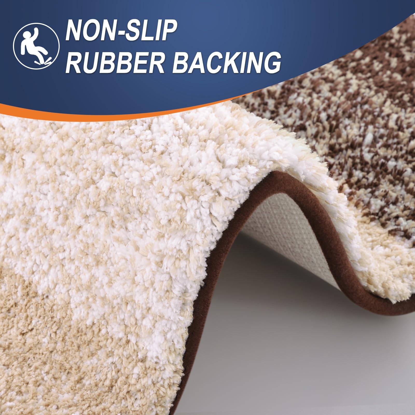 OLANLY Micorfiber Bathroom Rug Set 2 Piece, 30"x20"+U-Shaped 24"x20"