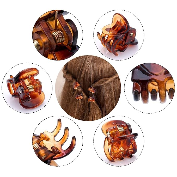 Mini Hair Claw Clips for Girls and Women, Funtopia 72 Pcs Small Hair Clips Pins Clamps Non Slip Tiny Plastic Jaw Clips (Assorted Colors)
