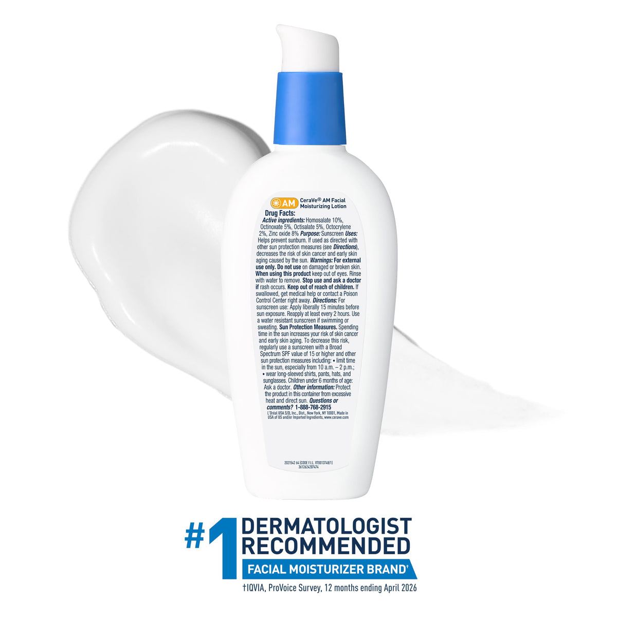 CeraVe AM Daily Facial Moisturizer with SPF 30, Face Sunscreen, 3oz
