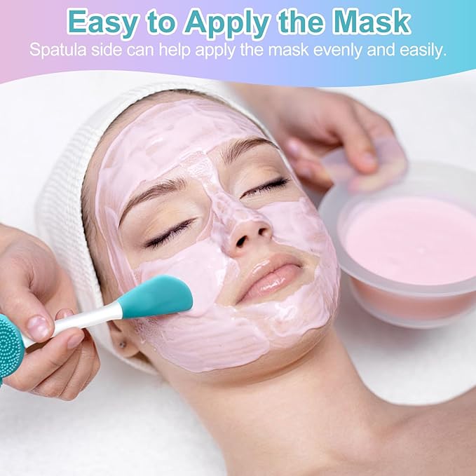 MUIIGOOD Blue Silicone Face Scrubber Face Mask Brush Exfoliating Lip Brush Cleansing Brush Facial Cleansing/Wash Exfoliator Blackhead Skin Care Tool Makeup Removes Dead & Dry Skin for Women