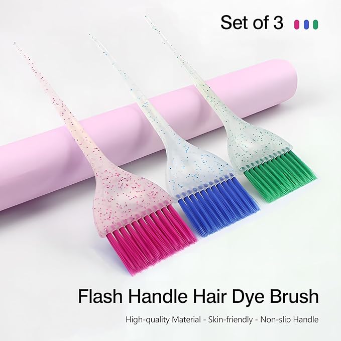 Kootinn 3-Piece Hairdressing Suite: Precision Applicator Brushes for Hair Dye & Styling - Salon-Quality Tools for Home and Professional Use