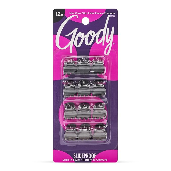 Goody Mini Claw Clips, Colour Collection , Brunette - Great for Easily Pulling Up Your Hair - Pain-Free Hair Accessories for Women, Men, Boys & Girls 12 Count (Pack of 1)