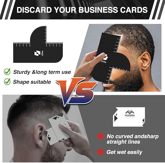 2Pcs Barber Accessories for Hairline Shaping, Enhancement Card for Barbers Reusable Color Spray Edge Line Up Tool for Barber Accessories with Measurement Indicators, Hairline Enhancement Spray for Men