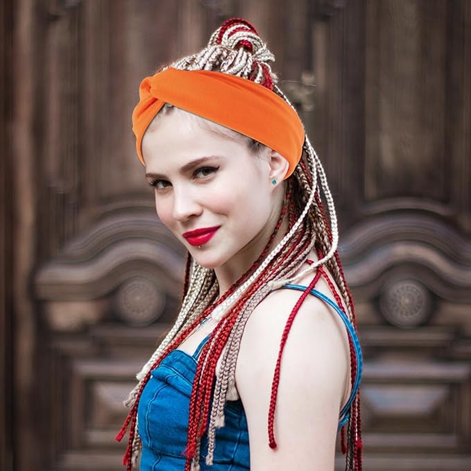 Stretchy Wide Headbands for Women - 12 Pcs Non Slip, Absorbed Sport Headband Soft Twist Knotted Headbands for Daily Life Yoga Workout (12 Color2)