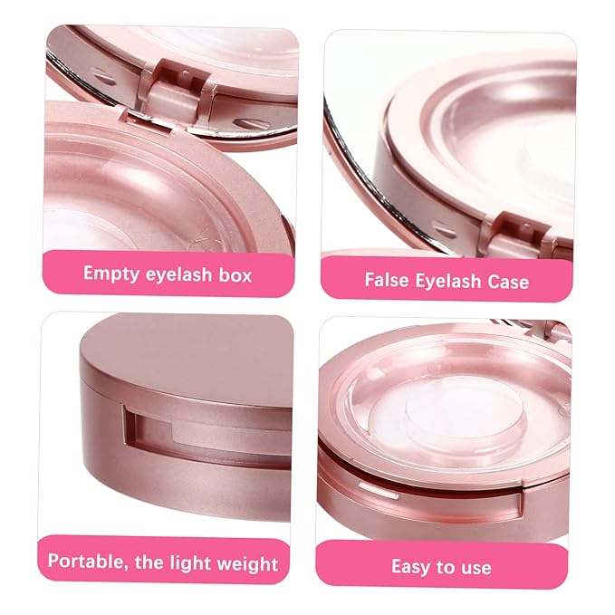 Beaupretty 5Pcs Double Layer Eyelash Storage Box with Lash Holder Mirror Case for Travel Organization Compact Eyelash Travel Organizer for Makeup Enthusiasts and Beauty Salons