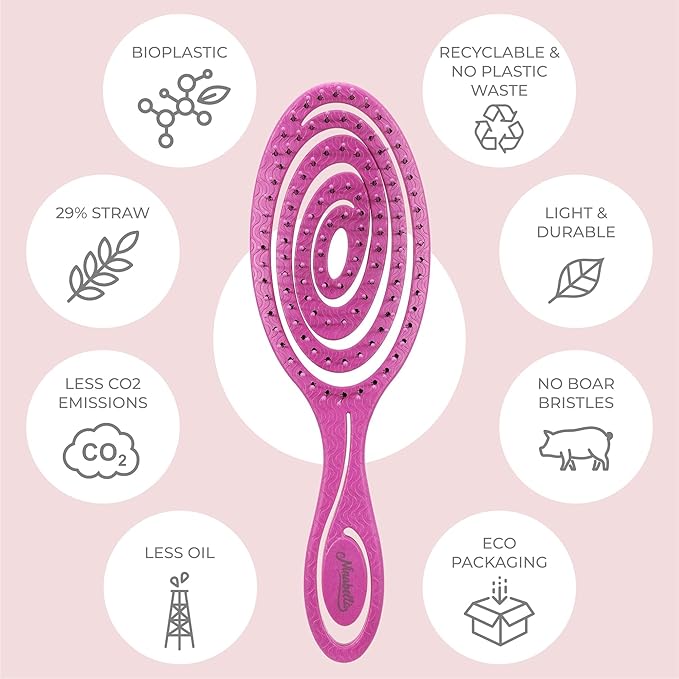 Ninabella Spiral Hairbrush - Detangle Hair Brush - For Brushing Wet or Blow Dry Hair - Detangler Vent Brush