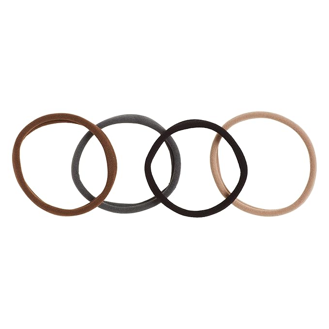 Goody Ouchless Seamless Hair Elastics, 10 Ct, Neutral Tones, Damage-Free Gentle Hold Ties, No Snag or Pull, For All Occasions, Chic Styling Accessories for Women & Men, All Hair Types