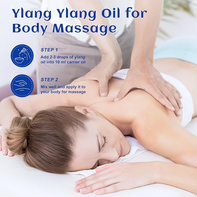 HIQILI Ylang-Ylang Essential Oil for Diffuser, Aromatherapy, DIY Perfumes