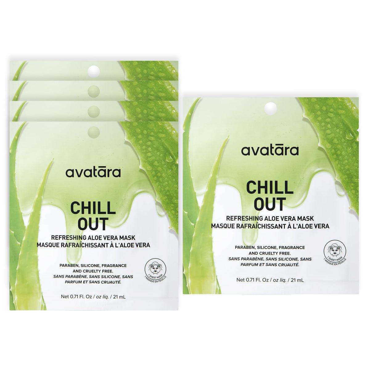 Avatara Drink Up Hydrating Face Masks 5-Pack | Clean K-Beauty Sheet Masks with Hyaluronic Acid & Aloe Vera | Gentle Moisture for Sensitive Skin | Vegan, Fragrance-Free, & Cruelty-Free Korean Masks