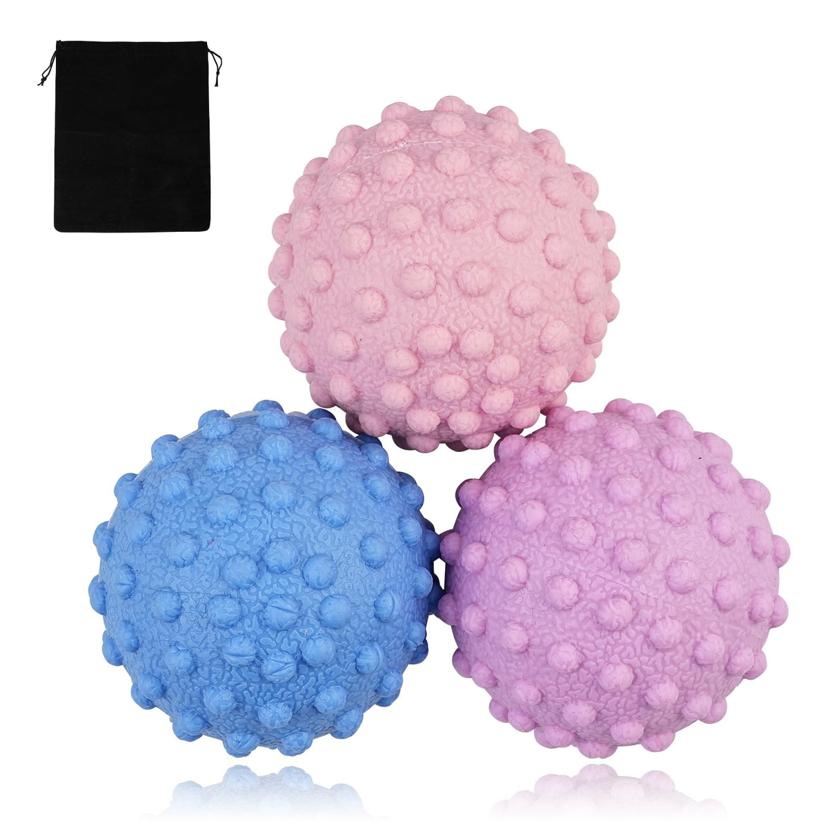 WOVTE Massage Lacrosse Ball for Sore Muscles, Shoulders, Neck, Back, Foot, Body, Deep Tissue, Trigger Point, Muscle Knots, Yoga and Myofascial Release (Pink)
