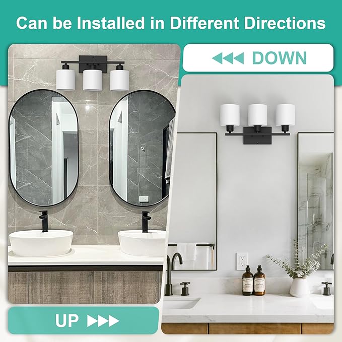 Dekang Black Bathroom Light Fixtures Over Mirror 18 Inches