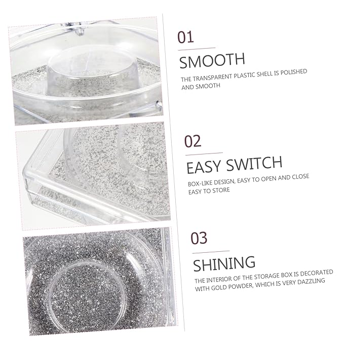 FOYTOKI 6pcs Eyelash Storage Boxes Square Glitter Eyelash Packaging Cases Unique Silver Card Design for Easy Viewing and Protection