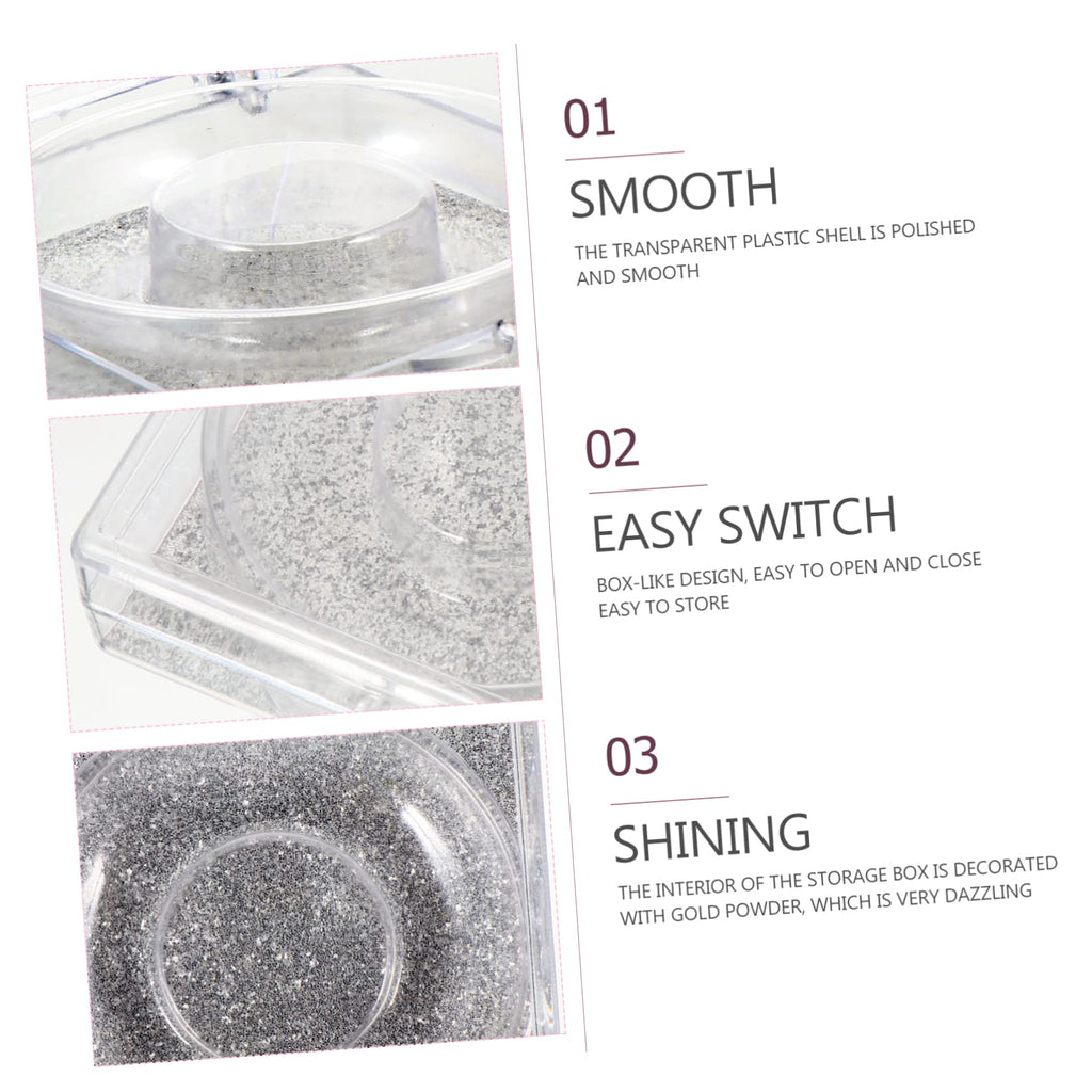 FOYTOKI 6pcs Eyelash Storage Boxes Square Glitter Eyelash Packaging Cases Unique Silver Card Design for Easy Viewing and Protection