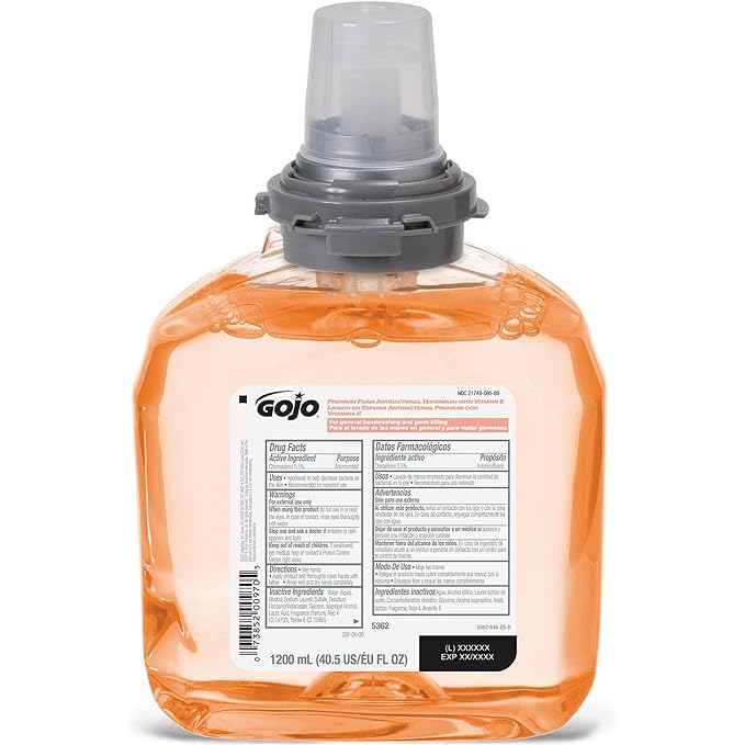 GOJO TFX Antibacterial Foam Soap Refill, Fruit Scent, 2c tx 1200 mL-5362-02