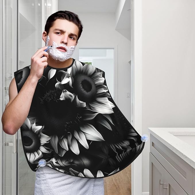 Ice Hockey Print Print Beard Bib Shaving Apron, Beard Hair Trimming Cape Gift For Dad