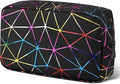 Period Bag for Girls Womens, Leather Sanitary Napkin Storage Bag, Portable Menstrual Pad Bag Period Pads Pouch, Small Make Up Bags(Colorful Black)