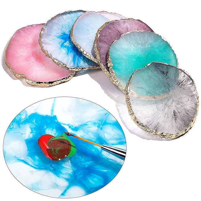 Smalibal Resin Cosmetic Makeup Palette, Nail Art Palette, DIY Makeup Mixing Palette, Beauty Salon Color Cream Mixing Palette, Nail Art Painting Mixed Color Palette, Nail Gel Color Makeup Display Boar