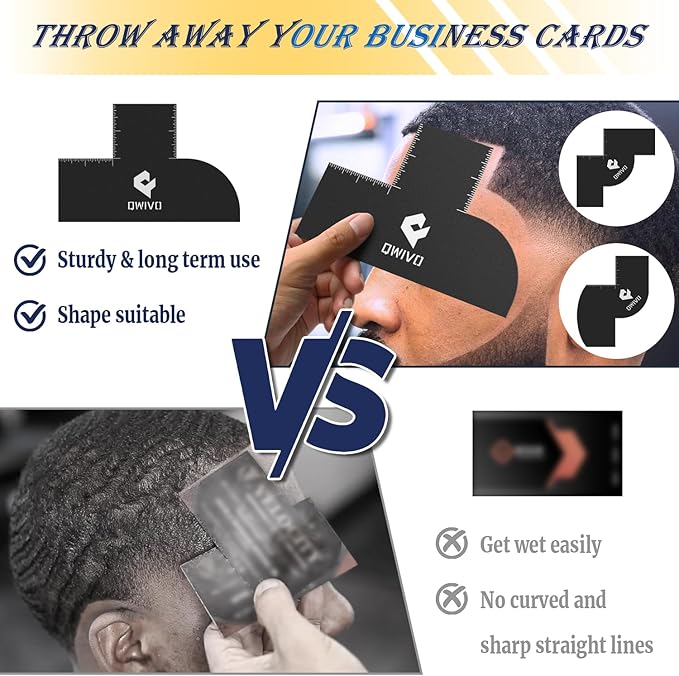 3 in 1 Barber Enhancement Card Set Hairline Beard Line Up Tool Stencils