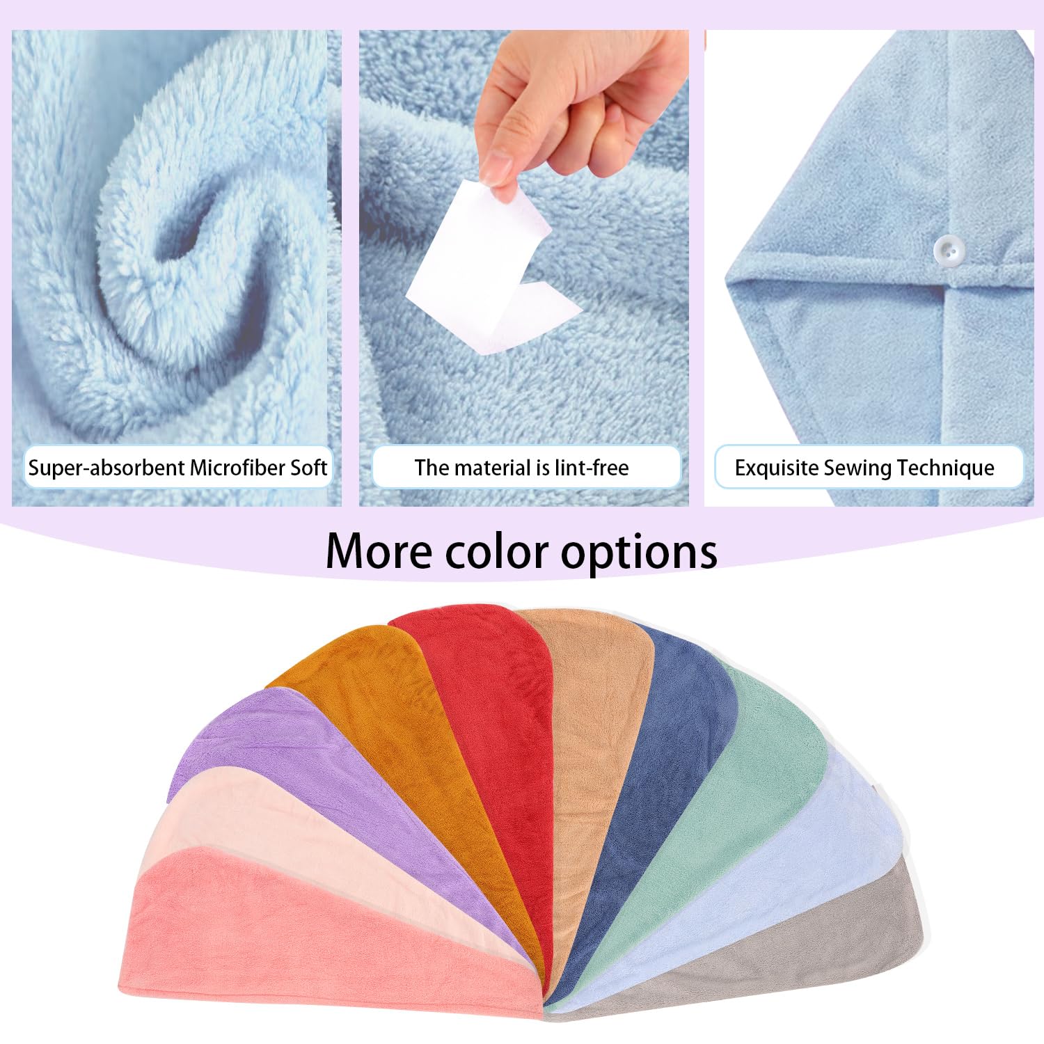AGKXHDEC Microfiber Hair Drying Towel Wrap,Hair Turbans Towel for Wet Hair