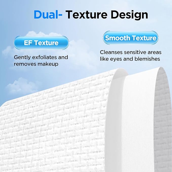 ITO Face Towels, Ultra-Soft & Extra Thick Cleansing Towels for Sensitive, Dry & Oily Skin, Facial Tissue, Makeup Remover Disposable Towels (60 Count (EF Pack of 3))