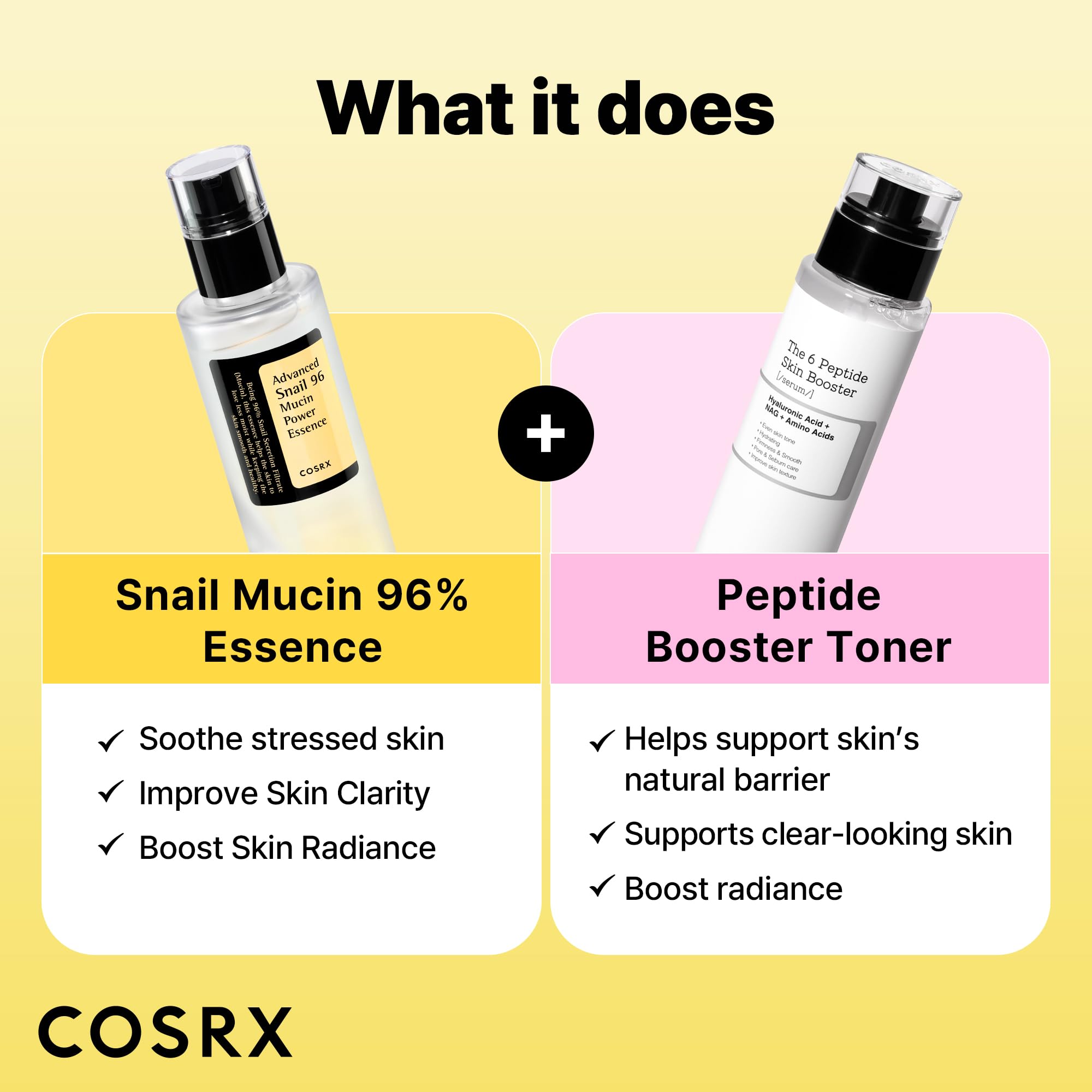 COSRX Snail Mucin 96% Peptide Booster Set, Self Care Gift Set for Women