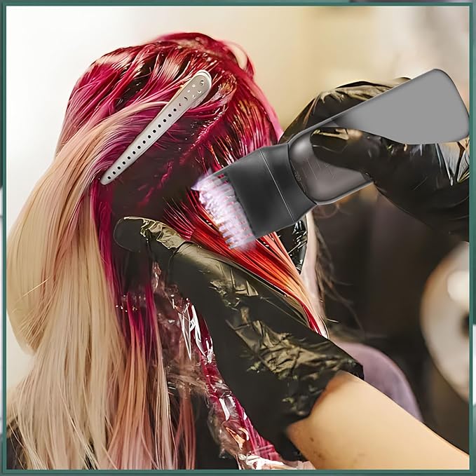 Pimoys 6Oz Root Comb Hair Dye Oil Applicator Bottles for Scalp, Black