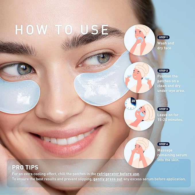 Under Eye Patches for Dark Circles: 30 Pairs Enaskin Naturals Retinol Collagen Eye Gels Mask - Reduce Wrinkles Puffy & Bags - Skin Treatment Pads - Anti Aging Moisturizer For Women (Blue)