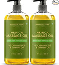 MAJESTIC PURE Arnica Sore Muscle Massage Oil for Massage Therapy-Refreshing & Relaxing-Natural Oils Lavender & Chamomile Essential Oils-All Skin Types- Men & Women Massage Lotion- 8 fl oz (Pack of 2)