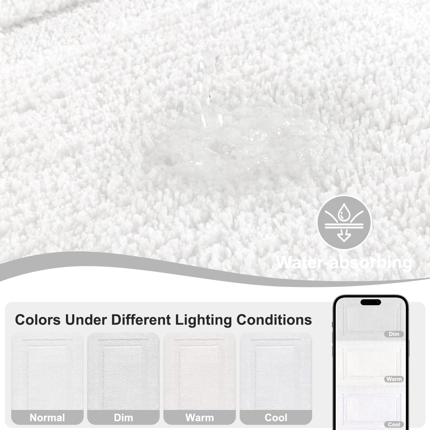 SHACOS Soft Microfiber Bathroom Rugs Set 2 Pieces with Toilet Rug