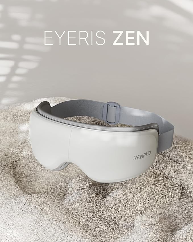 RENPHO Ultra-Quiet Eye Massager with Heat, Lightweight Eye Mask FSA Eligible HSA Face Massager Relax Reduce Strain Improve Sleep Eyeris Zen, Mothers Day Birthday Gifts