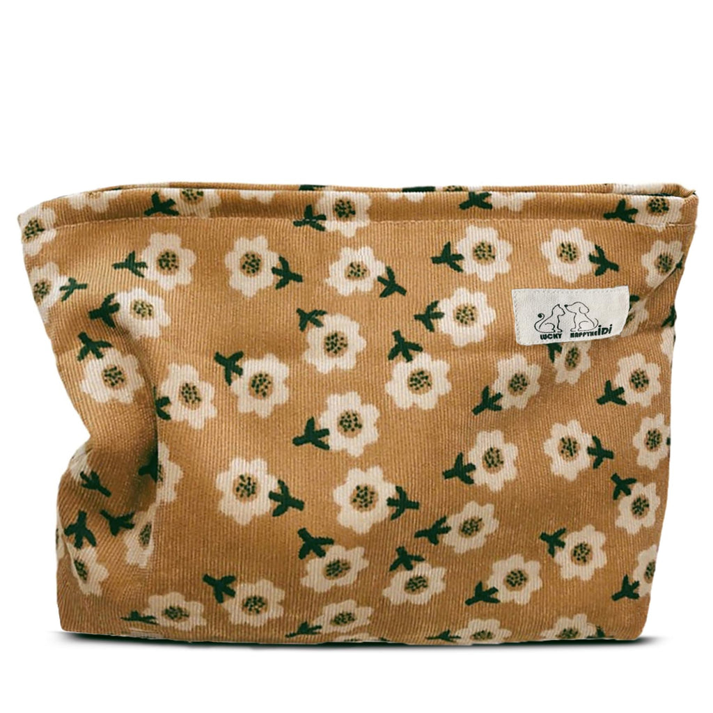 HAPPYHEIDI Large Makeup Bag Travel Cosmetic Pouch, Green Gingham