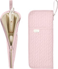 KarSyon Hot Tools Organizer Heat Resistant Mat Case Hair Tools Holder Travel Bag Portable Hair Styling Tools Cover Pouch for Curling Iron,Flat Iron,Hair Straightener (Pink)