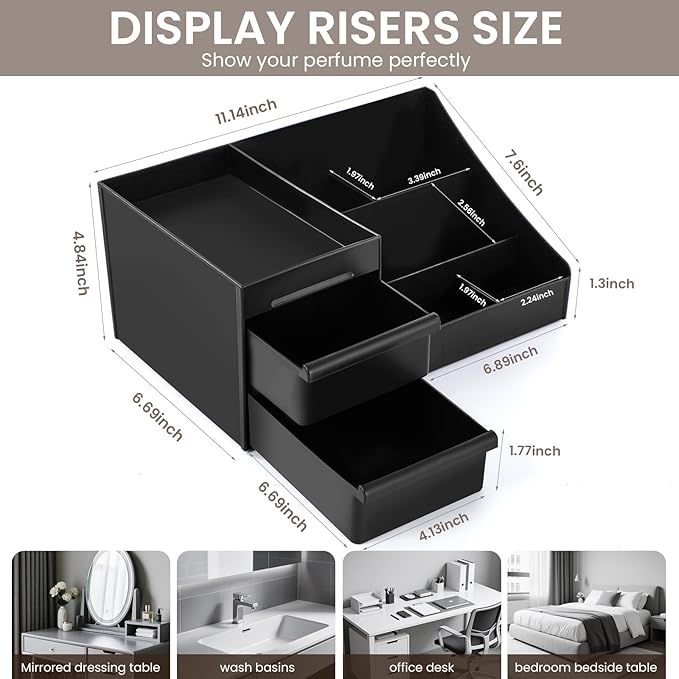 YIOJOYD Cologne Organizer for Men,Bathroom Organizer,Perfume Tray,Cologne Stand,Perfume Stand,Dresser Organizers,Fragrance Stand,Room Decor for Men,Desk Organizer,Gifts for Men