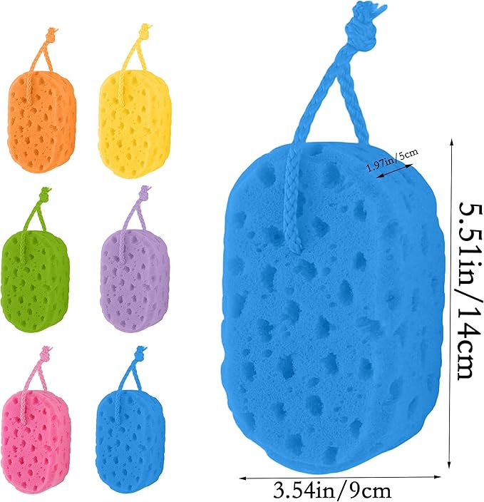 3-piece Set of Colored Honeycomb Bath sponges (red, Blue, Purple)
