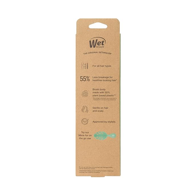 Wet Brush Go Green Hair Detangler Brush, Pink - Detangling Hair Brush - Ultra-Soft IntelliFlex Bristles Glide Through Tangles & Gently Loosens Knots While Minimizing Pain, Split Ends & Breakage
