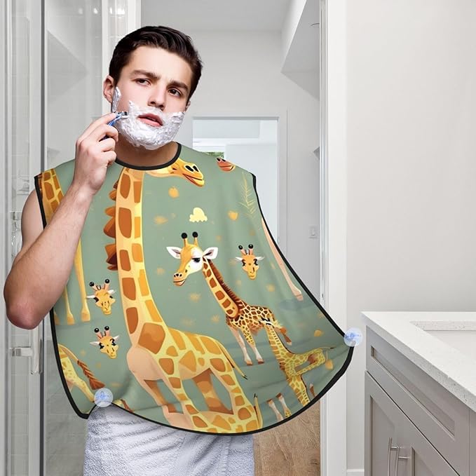 Tropical Fruit Pineapple Print Beard Bib Shaving Apron, Beard Hair Trimming Cape Gift For Dad