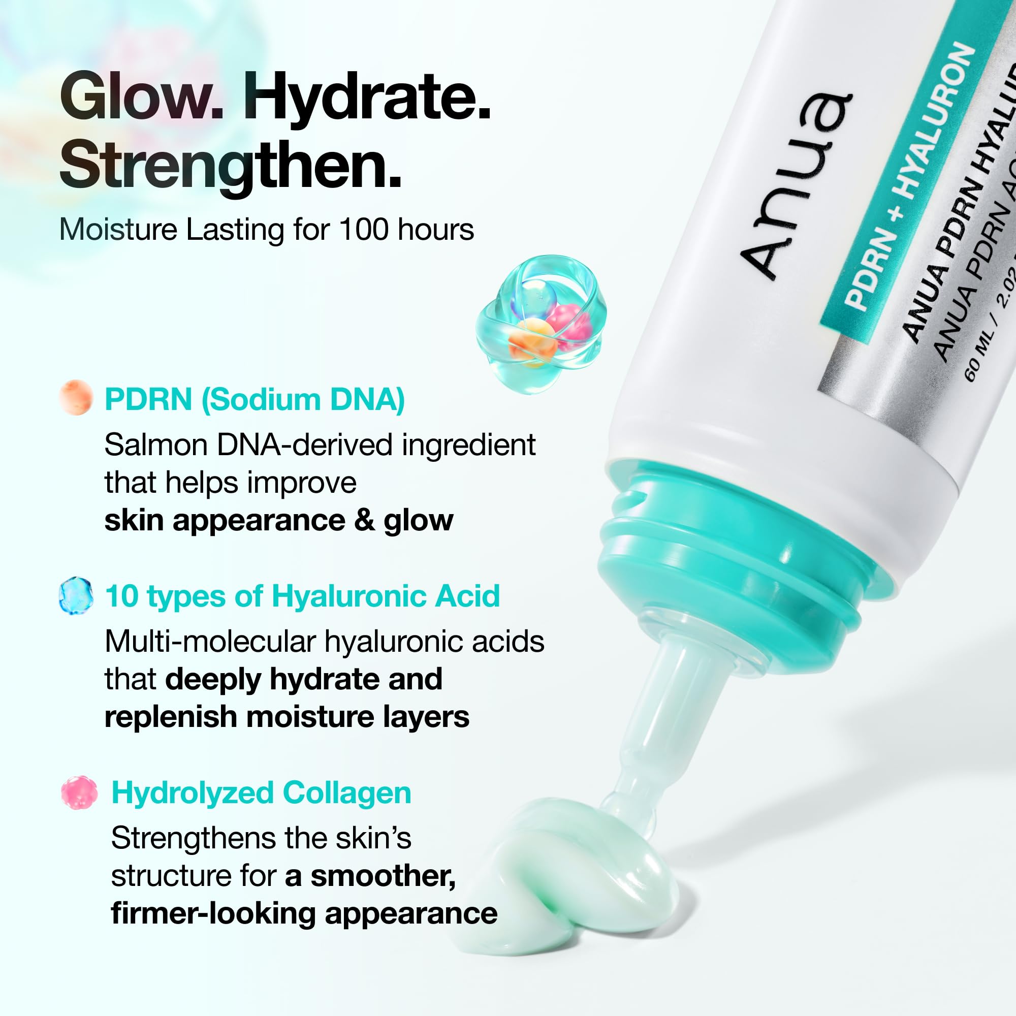 Anua PDRN Hyaluronic Acid 100 Moisturizing Cream, 2.02 fl oz