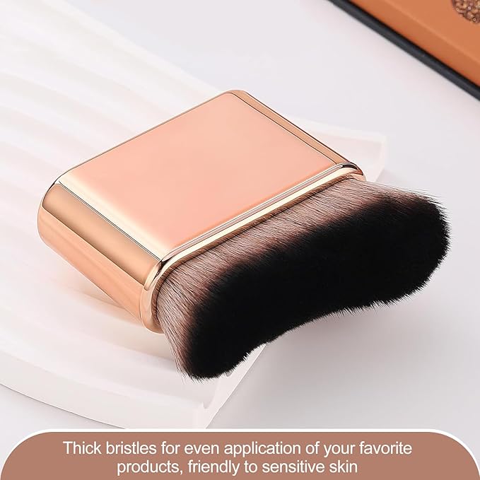 KINGMAS Self Tanner Brush - Kabuki Body Makeup Brush, Soft Vegan Tanning Brush for Foundation, Bronzer, Self Tan Back Applicator Body Face Blending Brush