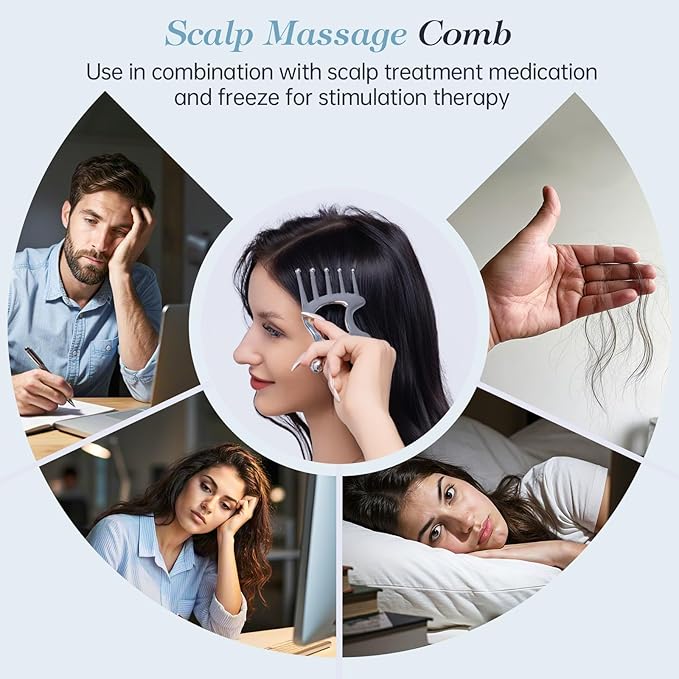 Metal Gua Sha Facial Massage Tools, Scalp Massage Comb for Head