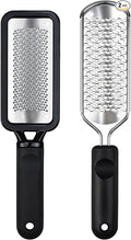 Foot File Foot Scrubber Pedicure, 2 Pcs Stainless Steel Callus Remover for Feet, Professional Foot Grater Rasp Scraper Corns Callous Removers Tool to Hard Skin Corns for Dry and Wet Fee