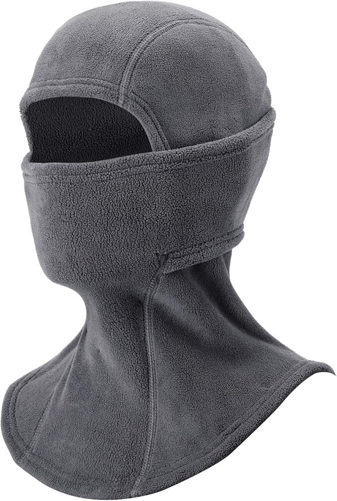 ROCKBROS Cold Weather Balaclava Ski Mask for Men Windproof Thermal Winter Scarf Mask Women Neck Warmer Hood for Cycling (Thick-Fleece DeepGray)