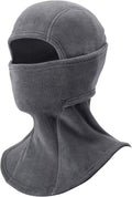 ROCKBROS Cold Weather Balaclava Ski Mask for Men Windproof Thermal Winter Scarf Mask Women Neck Warmer Hood for Cycling (Thick-Fleece DeepGray)