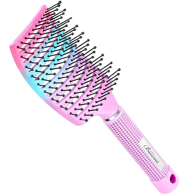 Bsisme Hair Brush, Curved Vented Detangling Brush for Faster Blow Drying