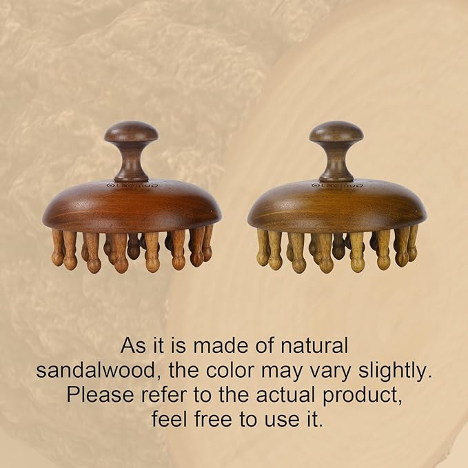Olaemuo Wooden Scalp Massager for Hair Growth｜Full Body Massage Tool｜Scalp Brush｜Gua Sha｜Portable Massage Tool